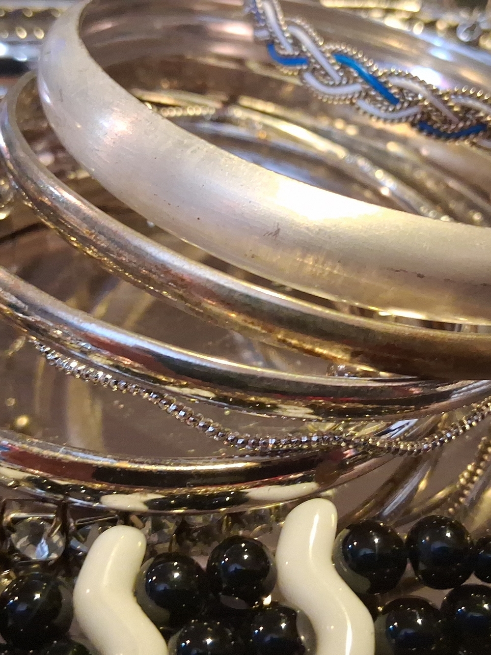 Mixed Lot 25 Costume Jewelry Bracelets Bangles 3 Sterling Silver/ .925 Natasha - Picture 5 of 7